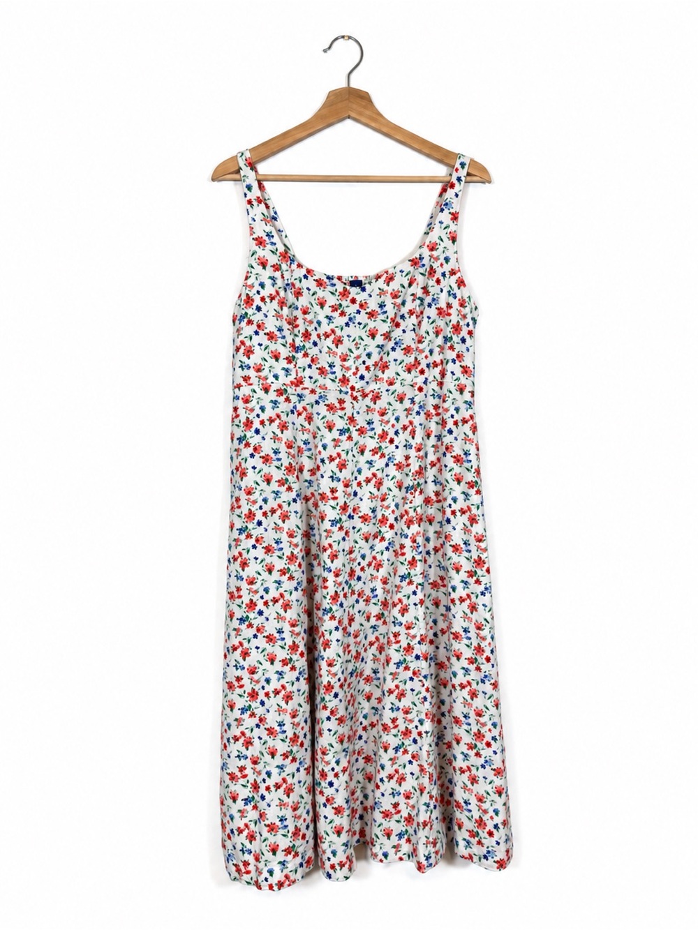 Old Navy Floral Cami Midi Sundress Linen Blend Smocked Back Size L Cottagecore